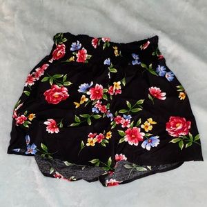 Floral shorts, elastic band, flowey summer shorts